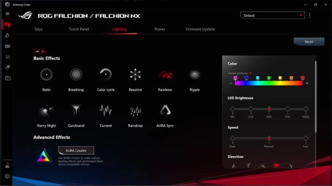 Asus ROG Falchion NX software