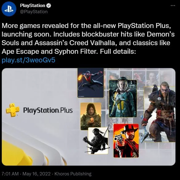 PlayStation Plus Twitter