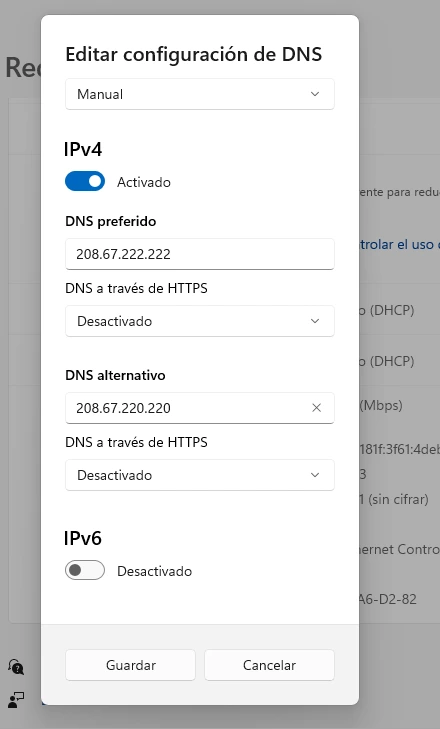 Windows 11 DNS Editado